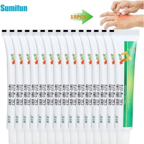 15Pcs Herbal Psoriasis Antibacterial Ointment Antipruritic Eczema Dermatitis Treatment Cream Anti-Itching Herbal Medical Plaster