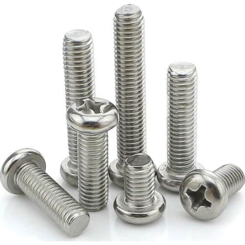 304 Stainless Steel Cross Round Head Screw M2.5*10