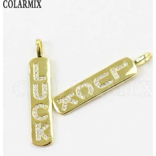 8 Pcs Lover ,Luck Rectangle pendant Metal Gold Rectangle jewelry Pendant Jewelry Accessories Jewelry pendant Gift 7413