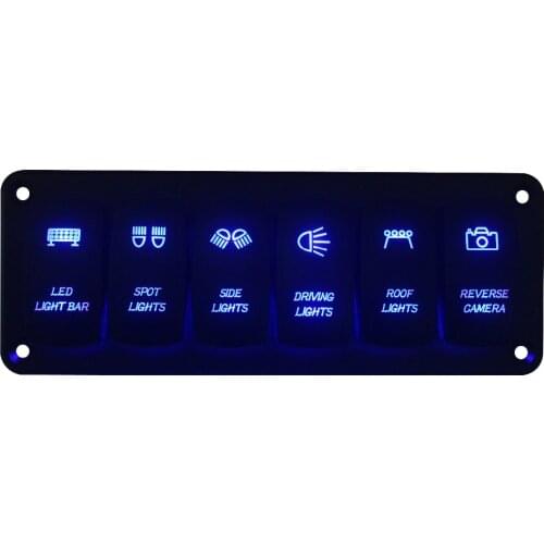 Custom Diy Aluminum 6 way gang rocker switch panel mount holder with 4 screws