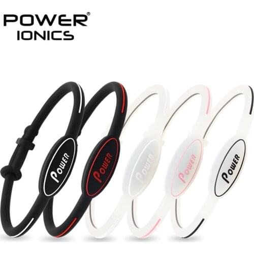 Power Ionics antifatigue power baseball sports silicone ions balance tourmaline germanium charms bracelets wristband bangles