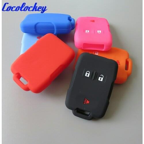 Cocolockey Silicone Car Key Cover Case Shell Holder for GMC for SIERRA CHEVROLET SILVERADO CHEVY 3 Button No Logo