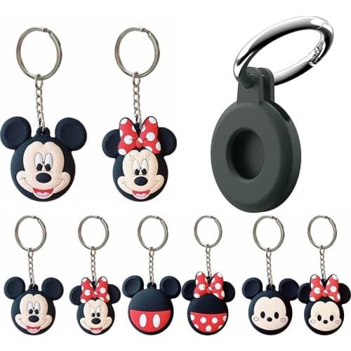 Disney Mickey Minnie Case for Apple Airtag Silicone Protective Sleeve Cover for Apple Locator Tracker Anti-lost Device Keychain