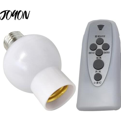 E26 E27 Wireless Remote Control Lamp Bulb Holder Dimmable Socket 220V Bulb LED Night Light with Timer Lamp Base