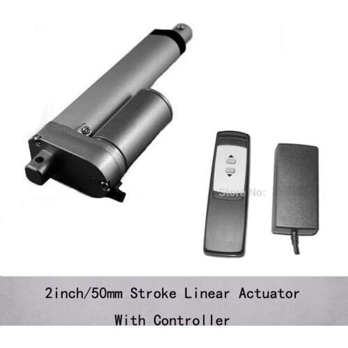Best Discount 2inch/50mm stroke electric linear actuator , DC 12V or 24V 1000N/100kgs load linear actuators with remote control