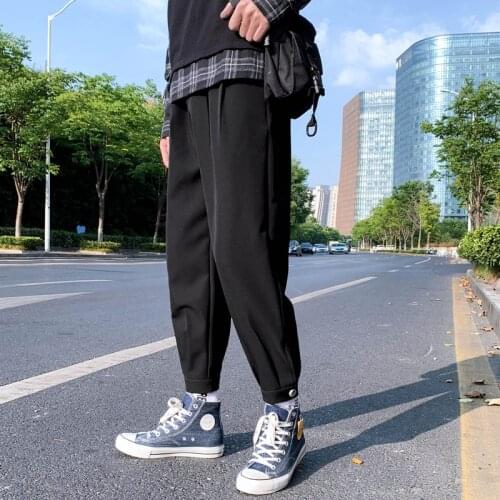 Men Casual Pants Solid 5XL 2021 Harem Pant Mens Harajuku Trendy Loose Elastic Waist Trousers Bottoms