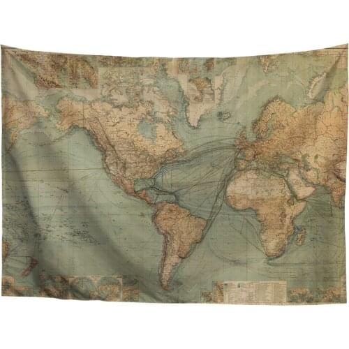 World Map Design Print on Demand Wall Tapestry Hanging for Bedroom Living Room Dorm Decor