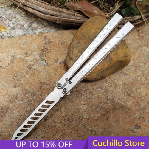 HOT Sale TheOne Falcon Butterfly Trainer Jilt Knife D2 Blade 6061 Aviation Aluminum Handle Bushings Free-swinging Knife EDC Gift