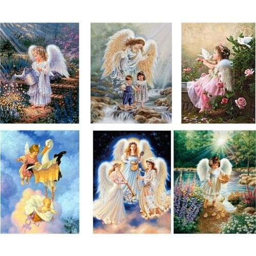 Full Diamond Mosaic 5d Diy Diamond Painting Cross Stitch Religion Diamond Embroidery Angel Girl Picture Landscape Wall Sticke
