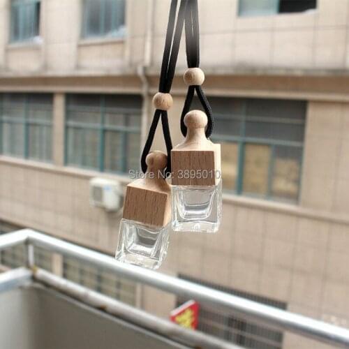 6ML Clear Glass Bottle Car Hanging Pendant Parfum Bottle Mini Refillable Perfume Packaging Bottle F555