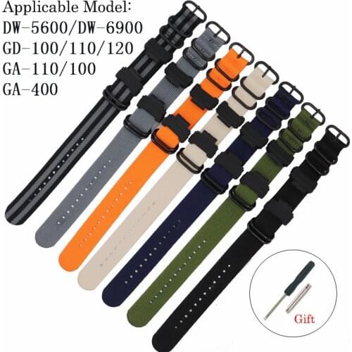 UTHAI P21 strap for GA110/DW5600 nylon canvas strap for GA400 with adapter watchband for GD-100/G-8900/DW-6900