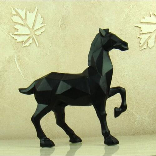 Geometric Pattern Warhorse Sculpture Abstract Resin Bronco Statue Souvenir Art and Craft Gift Ornament for Home and Office Decor