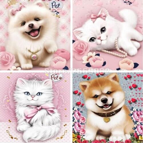 Embroidery Rhinestone Picture Diamond 5D Diamond Painting Diamond Cat Full Square/Round Stones Cartoon Mosaic Needlework TT1285