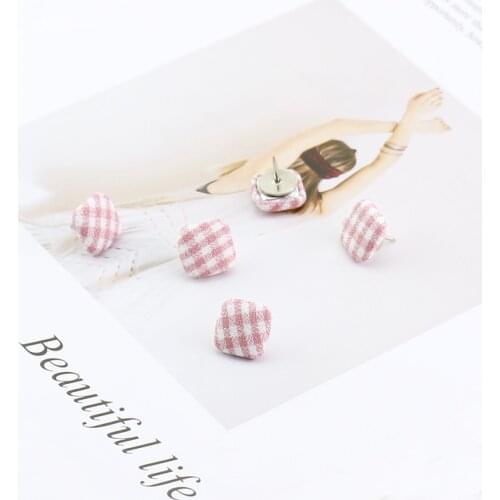 TUTU 10/box cloth art push pin candy color buttons Shape good Quality Colored Push Pins Thumbtacks Office School H0215