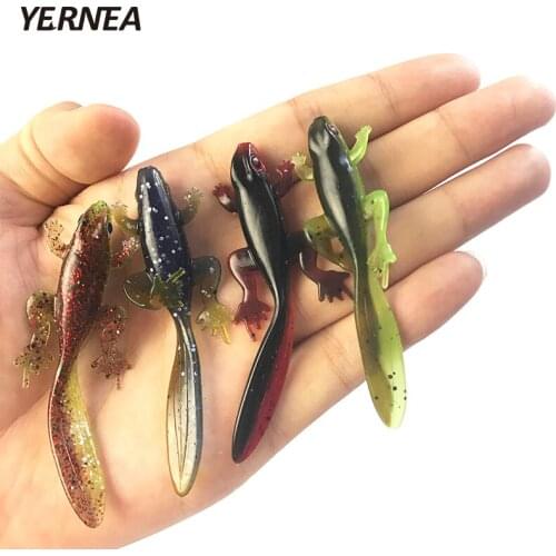 Yernea 4Pcs/Lot 3.7g 4 Colors Soft Fishing Lure Frog Tadpole Soft Bait Imitation Fish Bionic Lifelike Fishy Smell Road Bait