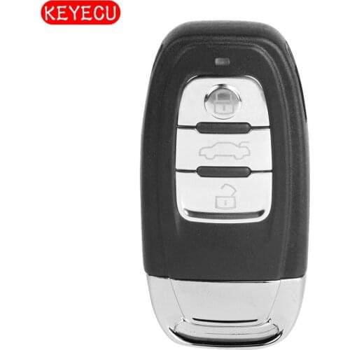 KEYECU Replacement Smart Remote Key Shell Case Fob 3 Button for 2008-2012 A3 A4 A5 A6 Q5 Q8 S4 S5 (Shell Only)