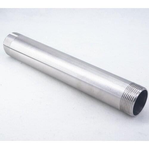 1-1/4" BSP Equal Male Thread Length 250mm 304 Stainless Steel Long Straight Pipe Fitting Connector Adapter