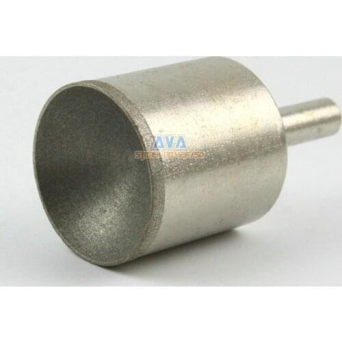 2 Pcs 25mm Diamond Mounted Point Spherical Concave Head Grinding Bit Grit 600
