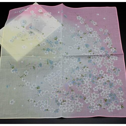 2 Pack Ladies Womens Cotton Handkerchief Flower Pattern Floral Printed Hankies
