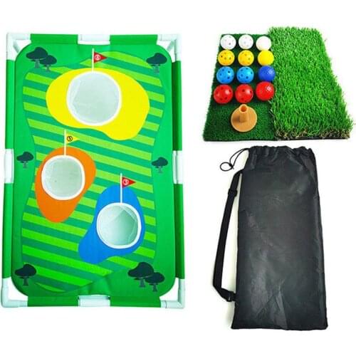 2020 NEW Foldable Golf Chipping Net Cornhole Game Set Golfing Target Net 12 balls for Indoor Outdoor Practice Training