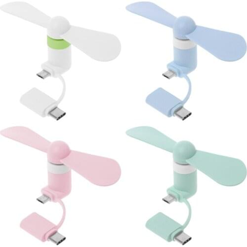 2in1 Type C Micro USB Mini Fan Cooler for Samsung Xiaomi Huawei HTC Cell Phone