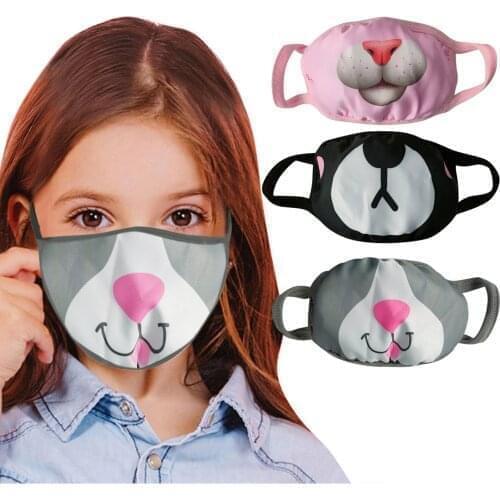 3pcs Children Face Mask Mascarillas Kids Boys Girls Cartoon Funny Mask Halloween Cosplay Cotton Masker Face Cover Masque Enfant