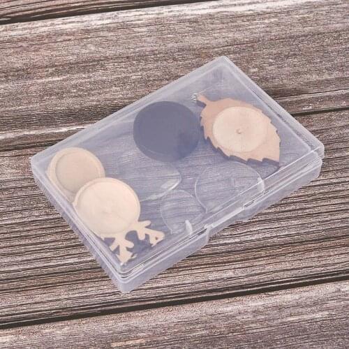 5pcs Square Plastic Jewelry Storage Box Transparent Clear Multipurpose Display Tool Case Craft Organizer Box Jewelry Accessories