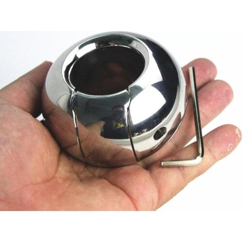 Stainless Steel Scrotal Bearing Pendant Ball Shaped Egg Pulling Cock Cage Ring Filamentous Lock Sex Toys for Male BB2-2-202