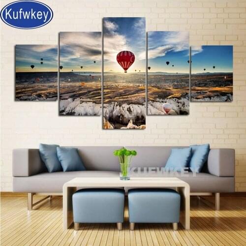 Aerial landscape diamond embroidery icons diamond painting 5 pcs mosaic set pictures of rhinestones art full round square drill