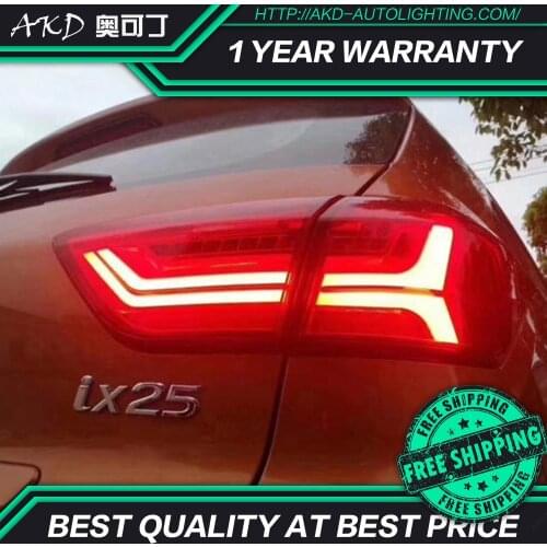 AKD car tail lights for taillight Creta IX25 2015~2017year LED IX 25 Tail Light Rear Lamp DRL+Brake+Park+Turning Lamp