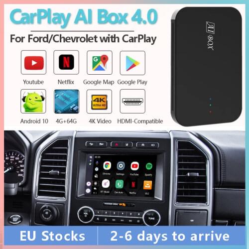 Wireless CarPlay Ai Box Supports YouTube Netflix Video BT GPS Navigation, for Ford Mustang Focus Taurus Chevrolet with CarPlay