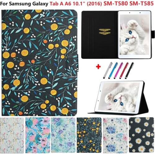 Tablet Case For Samsung Galaxy Tab A 6 A6 2016 10.1 inch PU Leather Cover For Funda Galaxy Tab SM-T580 SM-T585 SM-T580 10 1 Case