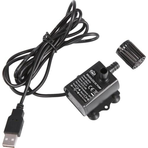 Decdeal Ultra-quiet USB Mini Brushless DC Water Pump DC5V 2.4W 250L/H Lift 2m Submersible Fountain Aquarium Circulating