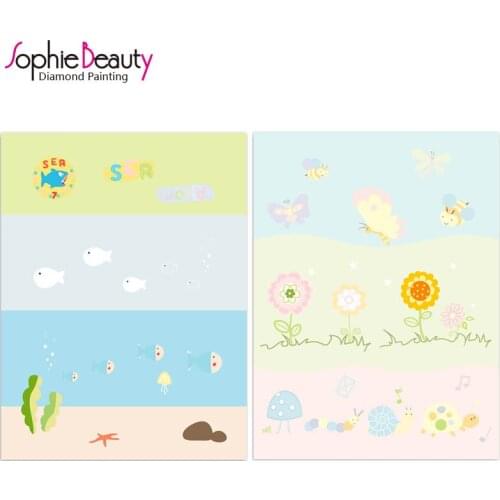 Diy Diamond Painting Cross Stitch Handcraft Embroidery Color Flower Sea Kids Poster Cat Arts Crafts Sewing Needlework Mosaic kit