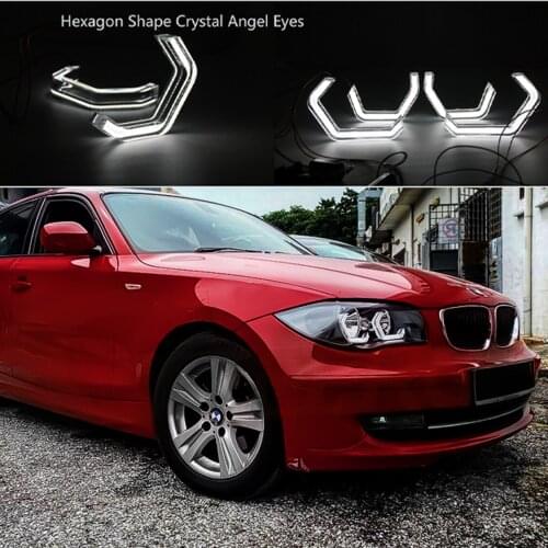 For BMW 1 Series E82 E88 E87 E81 Ultra Bright crystal M4 Iconic Style 3D LED Angel Eyes halo rings Day light