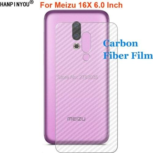 For Meizu 16X 6.0" 3D Anti-fingerprint Carbon Fiber Back Skin Film Matte Sticker Screen Protector (Not Tempered Glass)