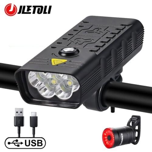 JLETOLI Waterproof Bicycle Light Rechargeable Cycling Light 360 Degrees Rotate Bike Headlight 10000 MAH Bicycle Accessories
