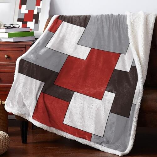 Mid Century Abstract Geometric Classic Throw Blanket Soft Fleece Blankets Winter Blanket Portable Picnic Blankets Bedclothes
