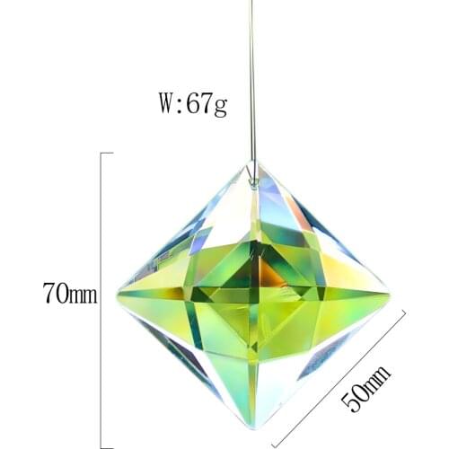 1 PCS 50x70MM Square Cone Chandelier Crystal Pendant Sunlight Catcher Crystal Prism Pendant DIY Decoration Accessories