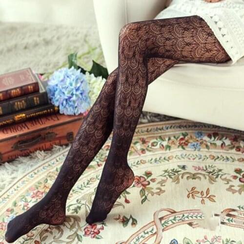 Trendy Sexy Women Thin Lace Hollow Tights Sexy Stockings Fishnet Stockings High Elastic Pantyhose Spring Summer Lady Accessory