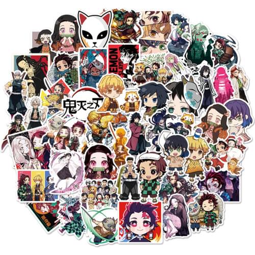 Demon Slay:Kimetsu No Yaiba Stickers,50 pcs Anime Cartoon PVC Waterproof Stickers for Motorcycle,Guitar,Car Decoration Stickers