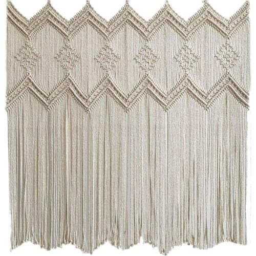 Wall Hanging Macrame Curtain Bohemian Handwoven Tapestry Perfect Door Curtain for Bedroom Wedding Decoration 85X90cm