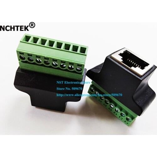 NCHTEK Ethernet 8P8C RJ45 Female Plug to AV Terminal Connector Adapter/Free Shipping/10PCS