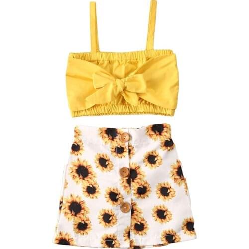 2020 New Kids Summer Clothes Sets Brand High Quality Girl Top And Floral Skirts Outfit Toddler Girl Outfit Baby Set 1-6Y