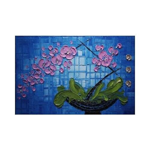 Single Hand Painted Home Decor-Modern Canvas Art Wall Decor-Abstract Oil Painting Wall Art-Pink and Green