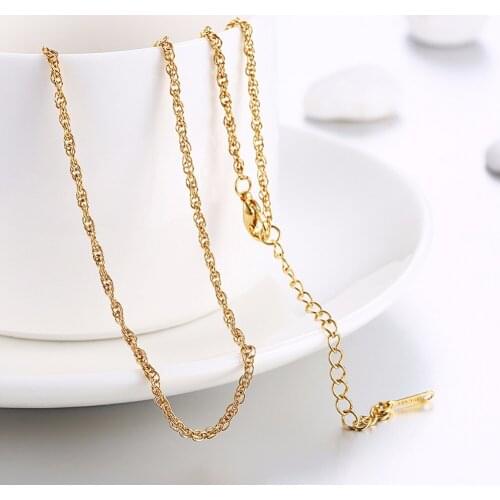 3PCS/LOT gold / rose gold color 2mm rope CHAIN Necklace 26inch (65cm) long ,fashion men / women necklace JEWELRY