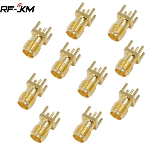 10Pcs SMA Female Jack Adapter Solder Edge PCB Straight Mount RF Copper Connector Plug Socket