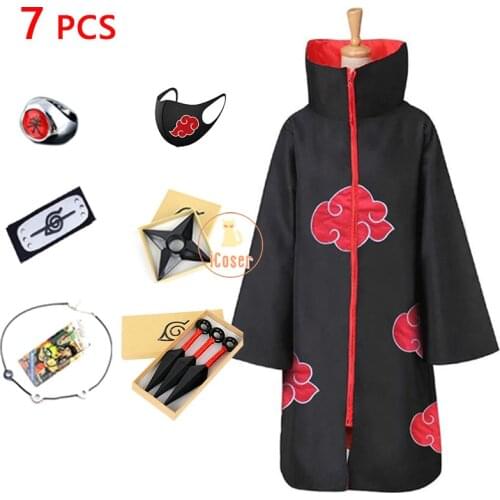 Anime Boruto Cloak Konan Pain Deidara Cosplay Costume Orochimaru Cape Kunai Prop Ring Headband Necklace Halloween Party Outfit