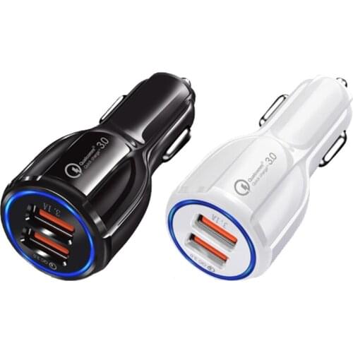 Portable Car Charger Adapter Portable Dual USB Fast Charge Twin Ports for Phone