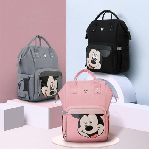 Disney Mickey Mouse Baby USB Diaper Bag Newest Mommy Bag Travel Large Capacity Mommy Bag For Baby Fashion Mom Baby Stroller Bag